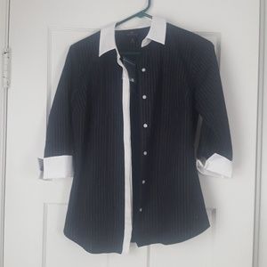 Black and White Button-up Shirt